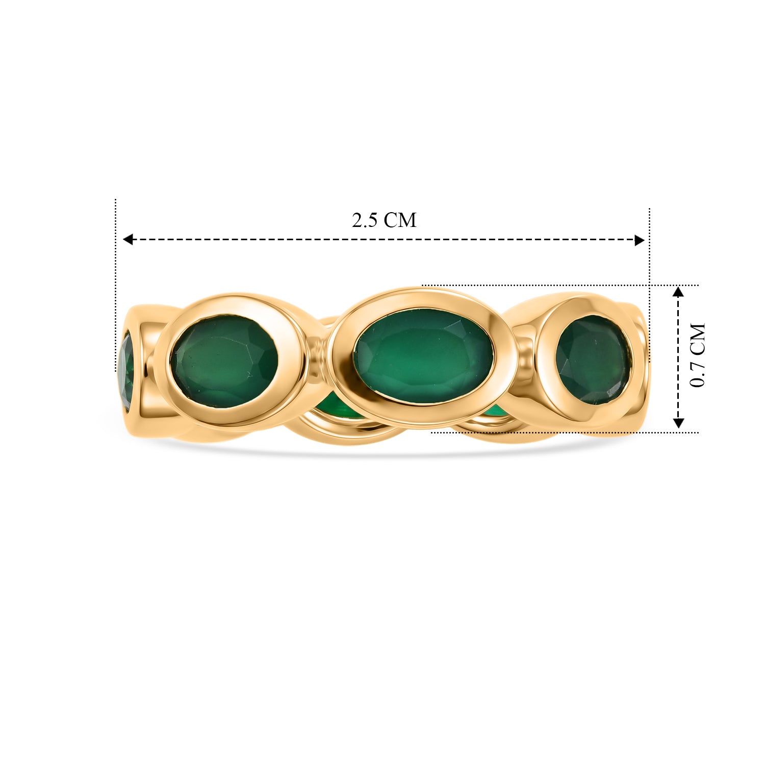 EverTrue - Green Onyx Band Ring in Yellow Gold Tone 4.60 Ct. 8542589 4
