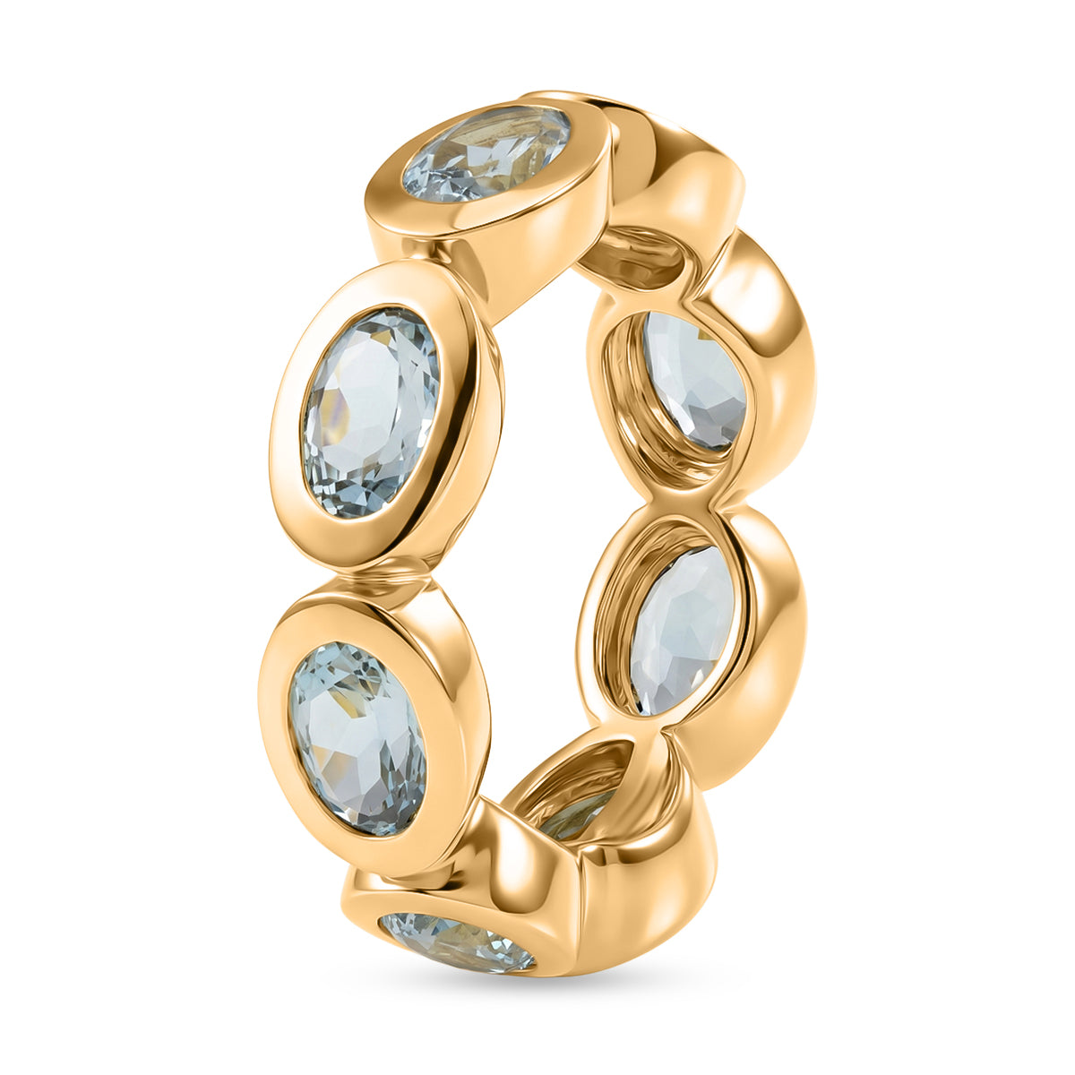 EverTrue Skyblue Topaz Band Ring Pure Yellow Brass  5.830  Ct. 8542599 3