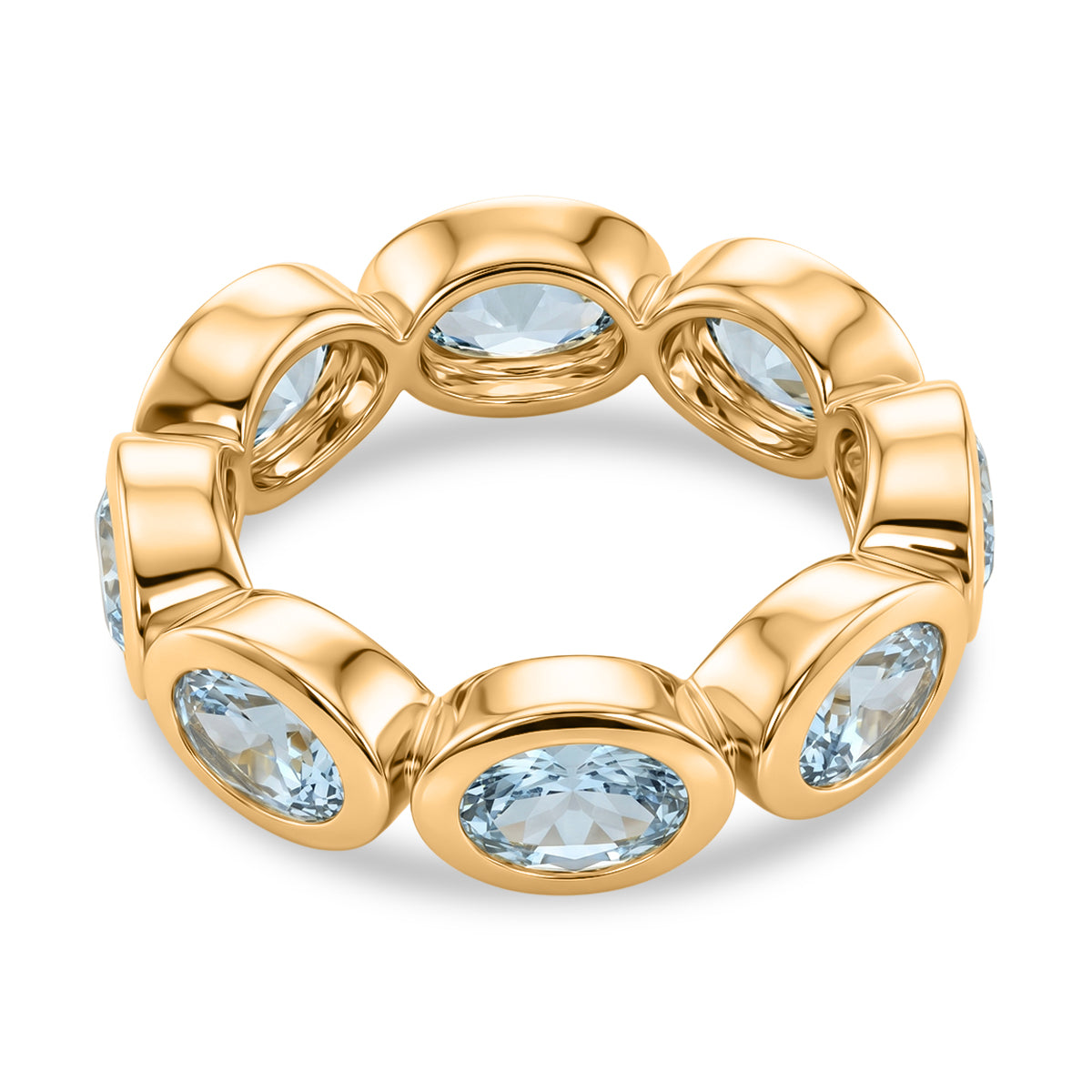 EverTrue Skyblue Topaz Band Ring Pure Yellow Brass  5.830  Ct. 8542599 4