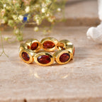 EverTrue Red Garnet Band Ring Pure Yellow Brass  5.160  Ct._8542600_2