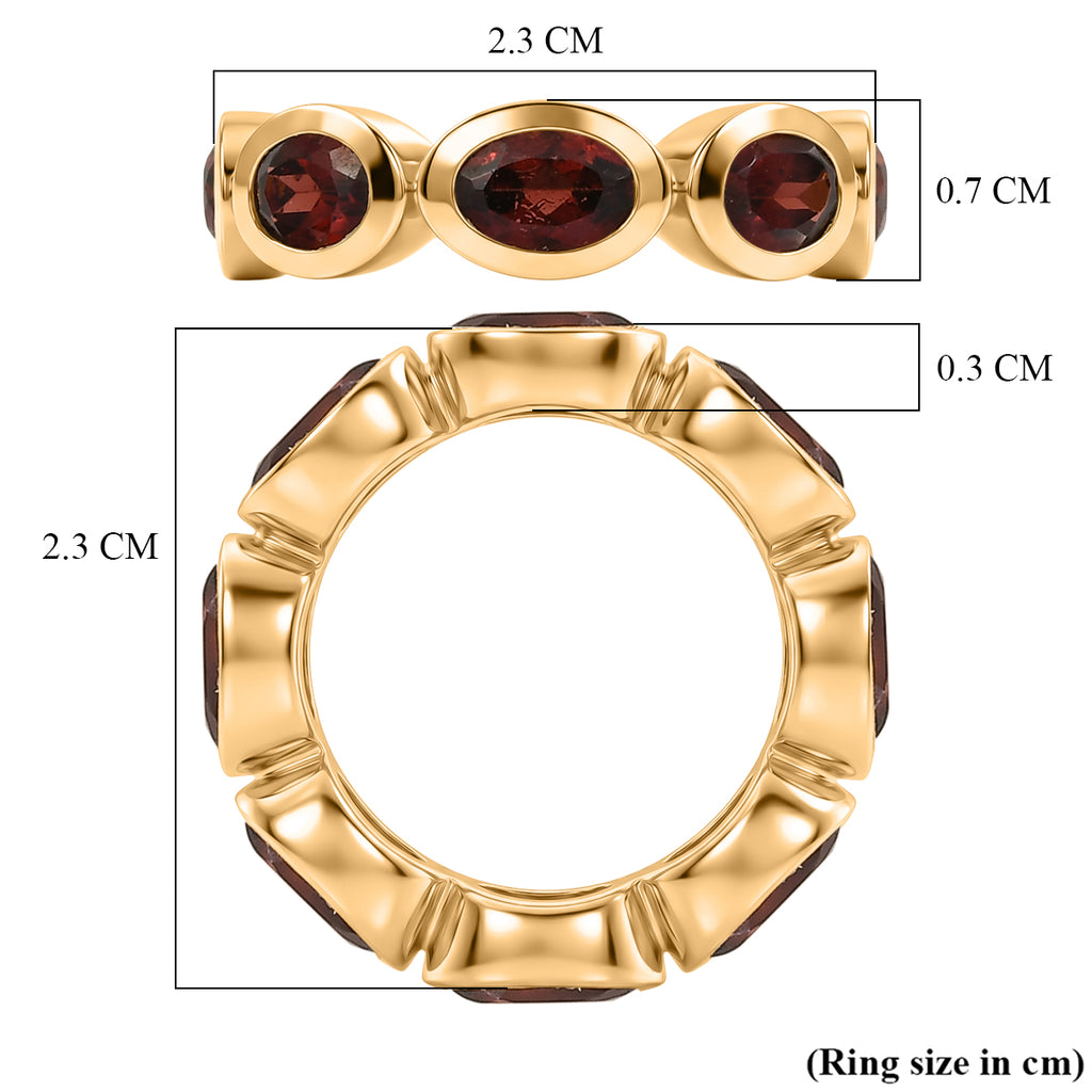EverTrue Red Garnet Band Ring Pure Yellow Brass  5.805  Ct._8542601_5