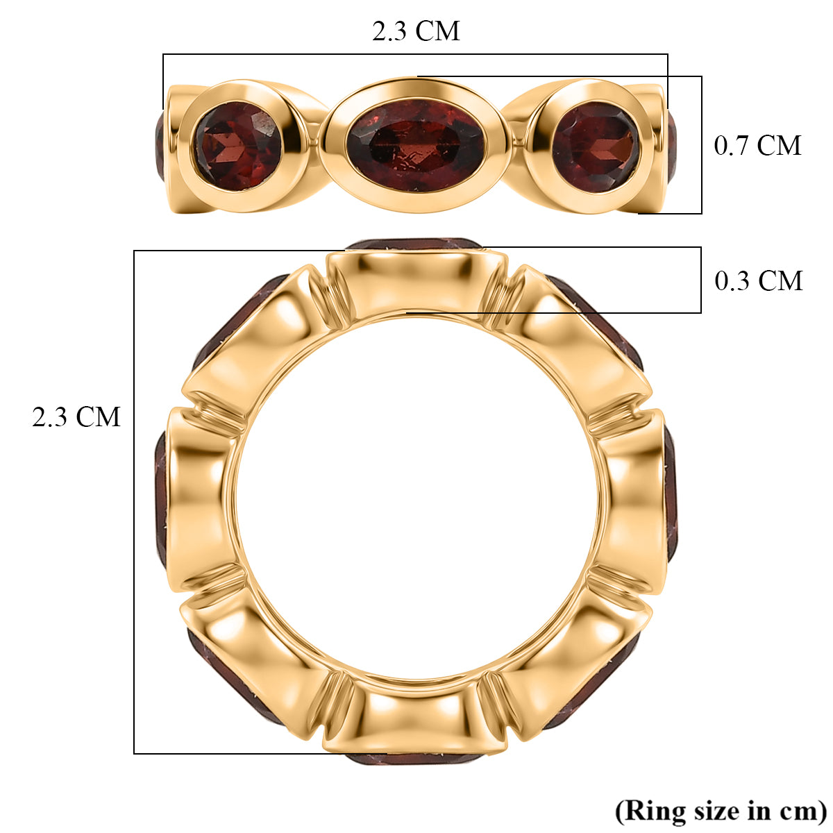 EverTrue Red Garnet Band Ring Pure Yellow Brass  6.450  Ct. 8542612 5