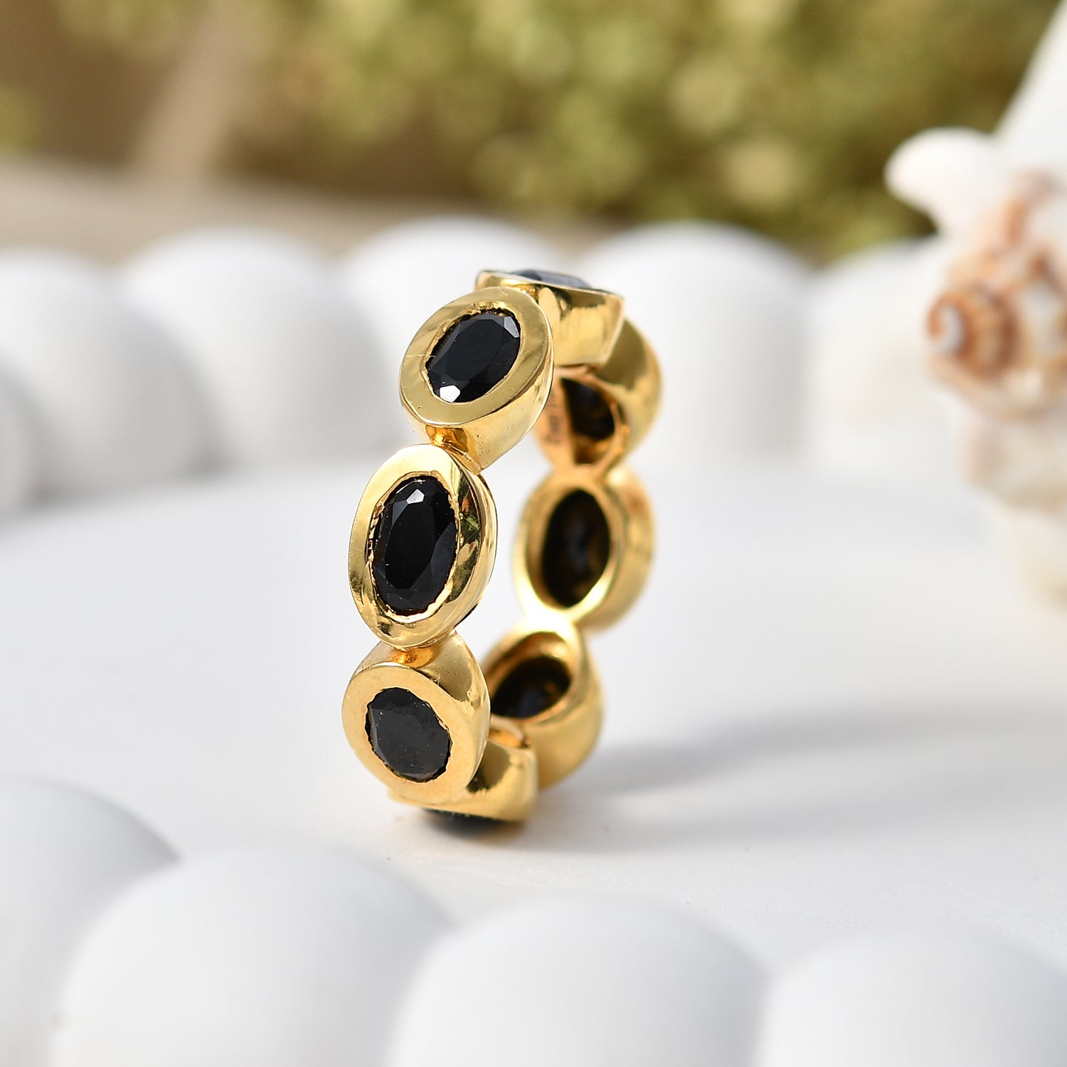 EverTrue Black Spinel Band Ring Pure Yellow Brass  4.824  Ct. 8542614 2