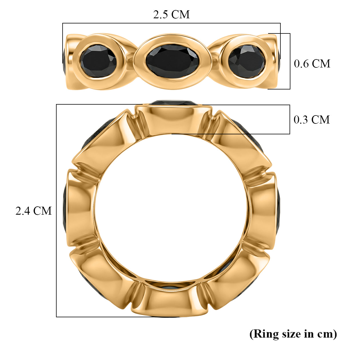 EverTrue Black Spinel Band Ring Pure Yellow Brass  4.824  Ct. 8542614 5
