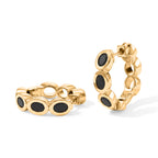 EverTrue - Black Spinel Full Hoop Earring in Yellow Gold Tone 4.80  Ct._8542629