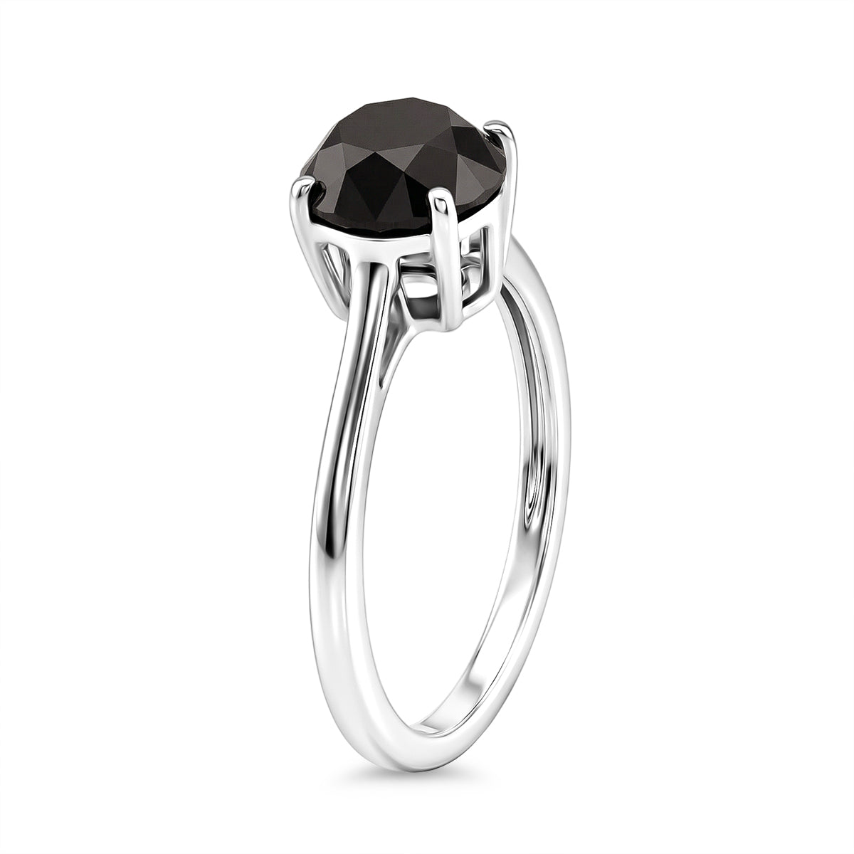 Close Out Deal  - 9K White Gold Natural Black Diamond Solitaire Ring 2.00 Ct 8542717 4