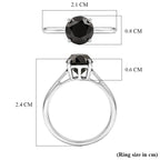 Close Out Deal  - 9K White Gold Natural Black Diamond Solitaire Ring 2.00 Ct_8542717_5