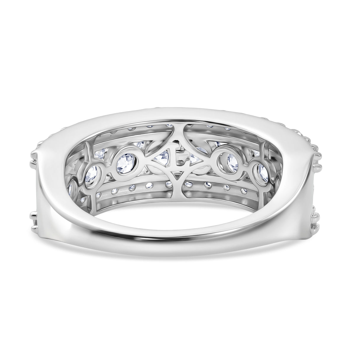 Luxuriant - Lab Grown Diamond (SI/G-H) Band Ring in Rhodium Overlay Sterling Silver 2.10 Ct. 8543721 5