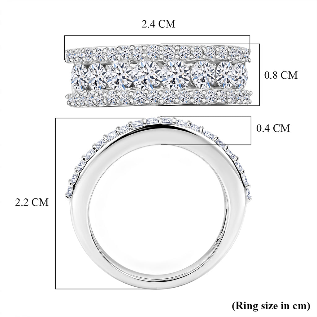 Luxuriant - Lab Grown Diamond (SI/G-H) Band Ring in Rhodium Overlay Sterling Silver 2.10 Ct._8543721_5
