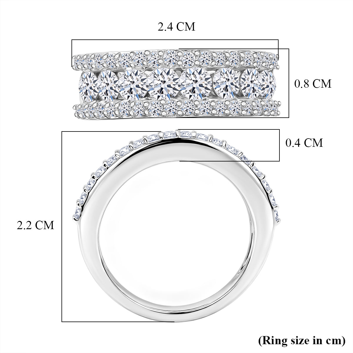 Luxuriant - Lab Grown Diamond (SI/G-H) Band Ring in Rhodium Overlay Sterling Silver 2.10 Ct. 8543721 6