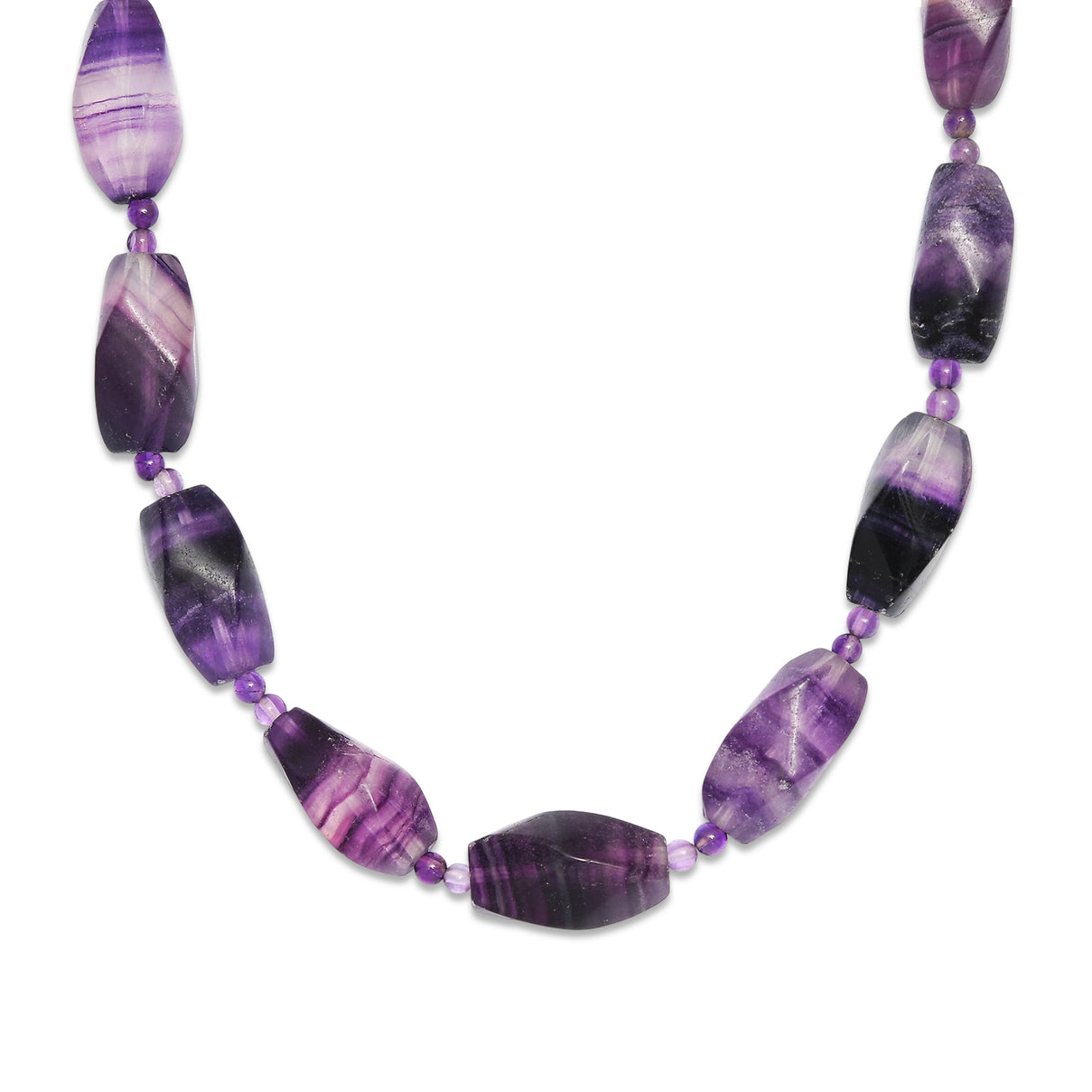One Time Deal- Multi Fluorite &amp; African Amethyst Beads Necklace (Size - 18-1 Ext) in Yellow Gold Tone 340.00 Ct. 8543933 4