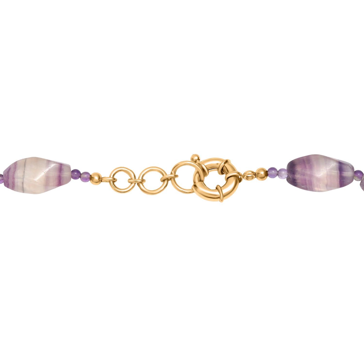 One Time Deal- Multi Fluorite &amp; African Amethyst Beads Necklace (Size - 18-1 Ext) in Yellow Gold Tone 340.00 Ct. 8543933 5