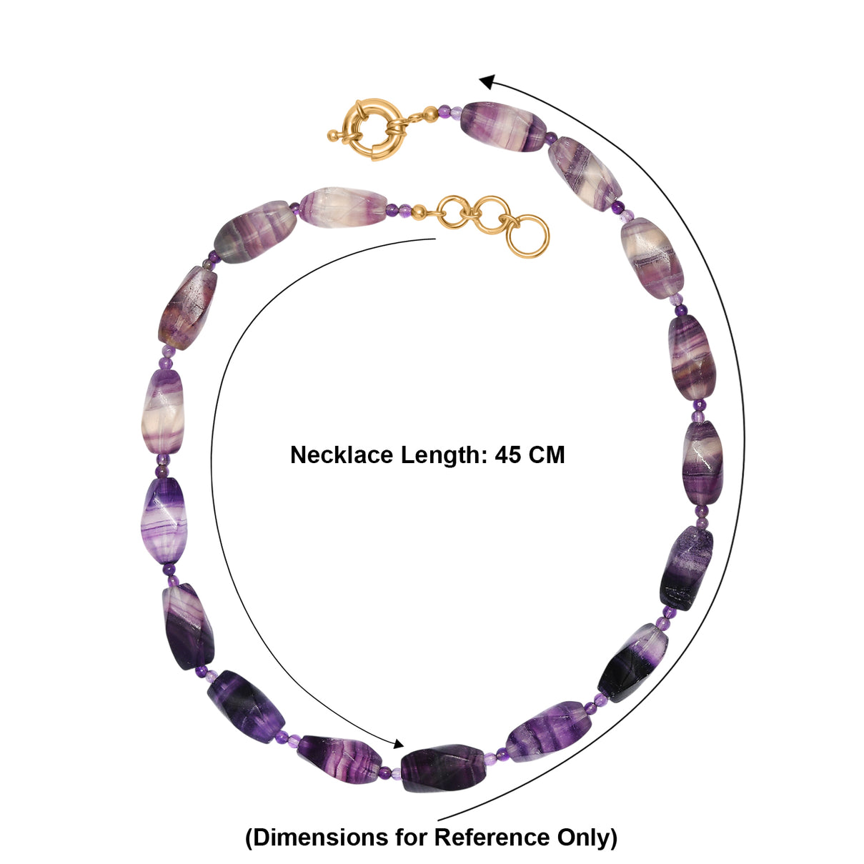 One Time Deal- Multi Fluorite &amp; African Amethyst Beads Necklace (Size - 18-1 Ext) in Yellow Gold Tone 340.00 Ct. 8543933 6