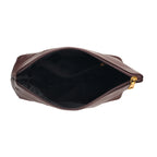 2 Piece Genuine Leather Woven Tote Bag with Matching Removable Zip Pouch - Dark Brown_8544859_9