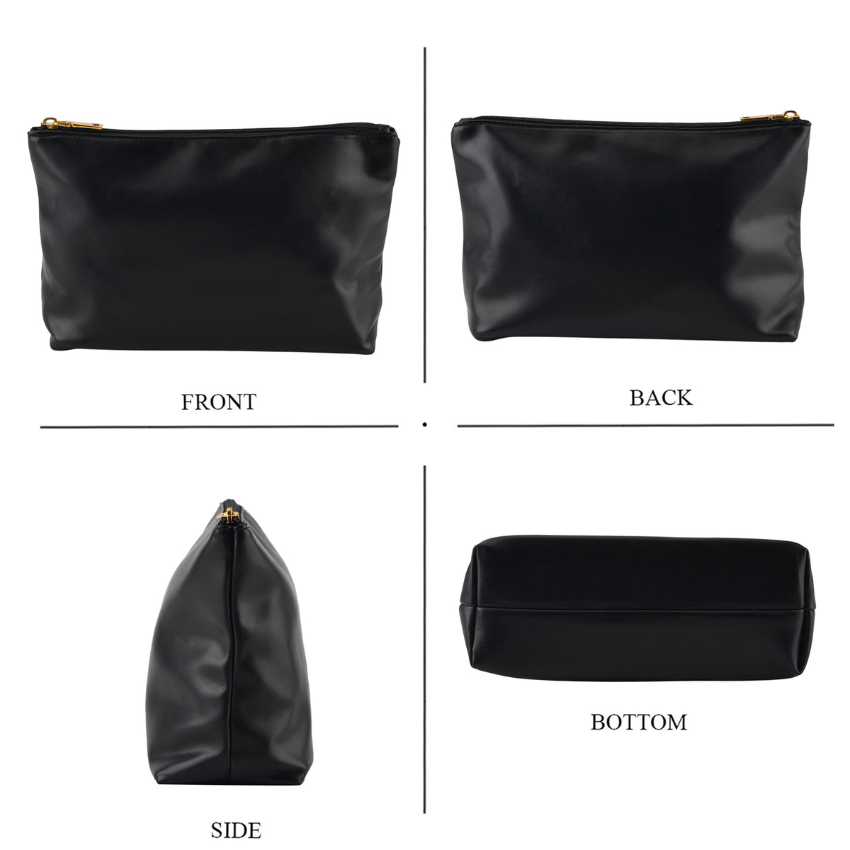 2 Piece Genuine Leather Woven Tote Bag with Matching Removable Zip Pouch - Black V32512455 7