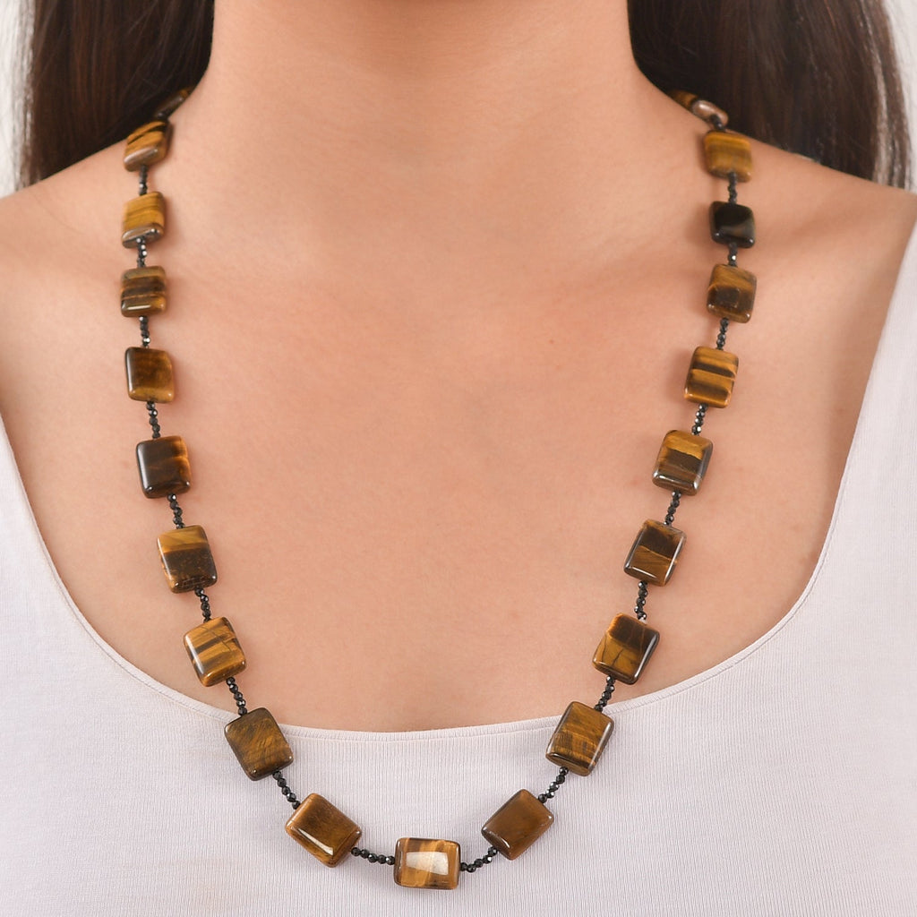 Amazonite & Black Spinel Necklace (Size - 26) 280.00 Ct.