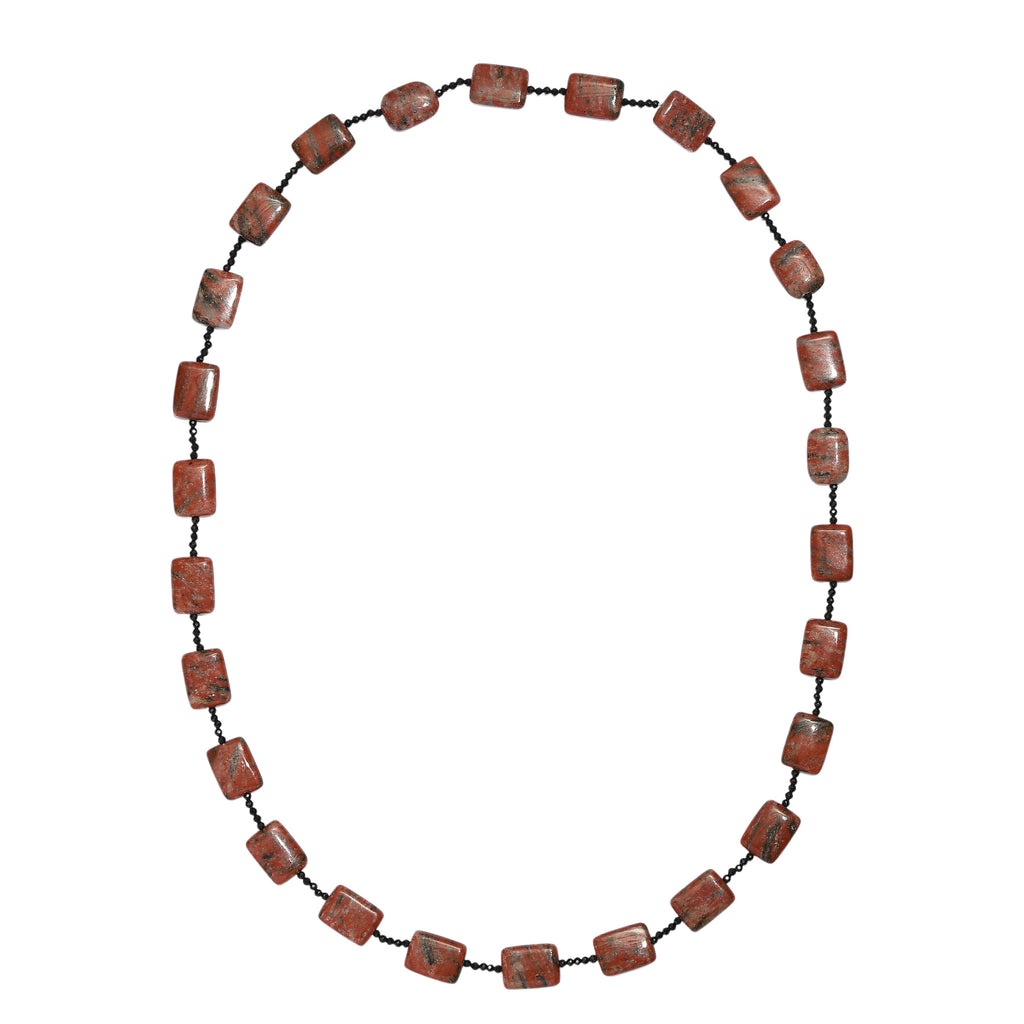 Amazonite & Black Spinel Necklace (Size - 26) 280.00 Ct.