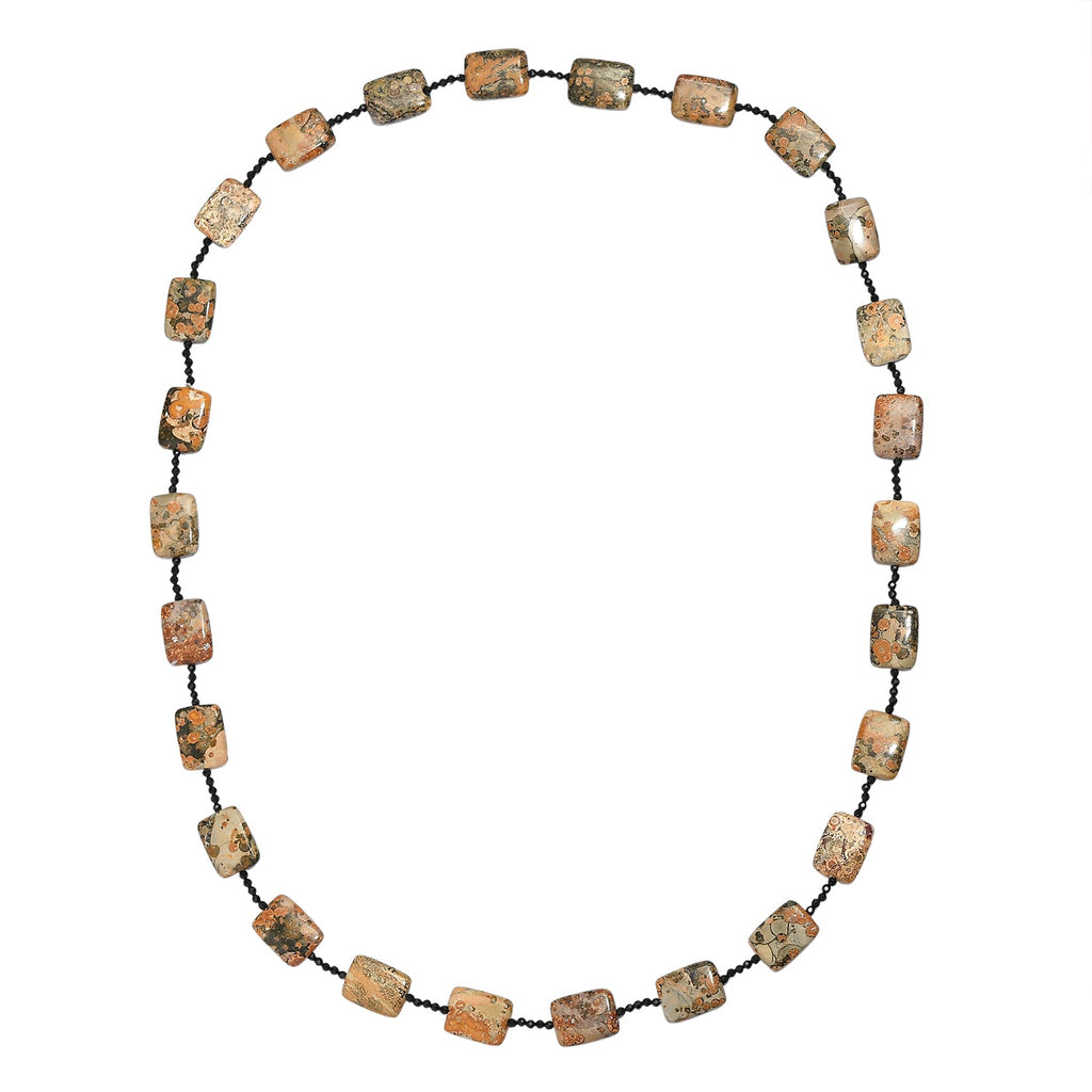 Amazonite & Black Spinel Necklace (Size - 26) 280.00 Ct.