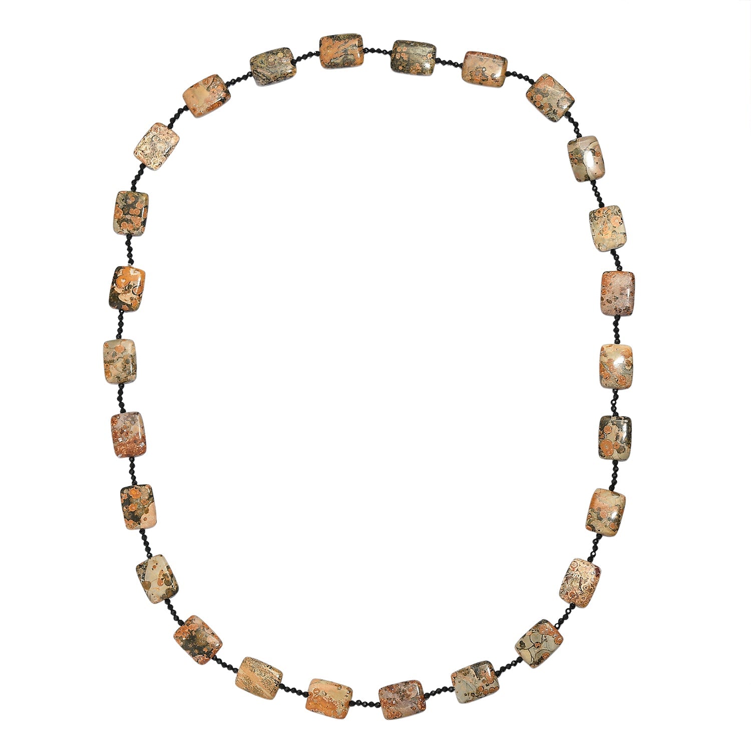 Bumble Bee Jasper &amp; Black Spinel Necklace (Size - 26) 215.00 Ct. V32351317 5