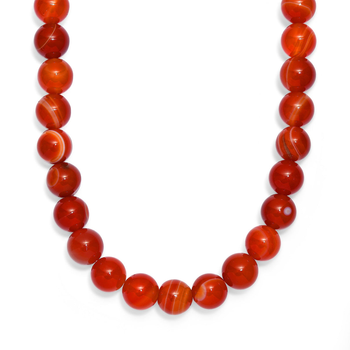 Banded Agate Beads Necklace (Size - 18-2 Ext) V32359279 4