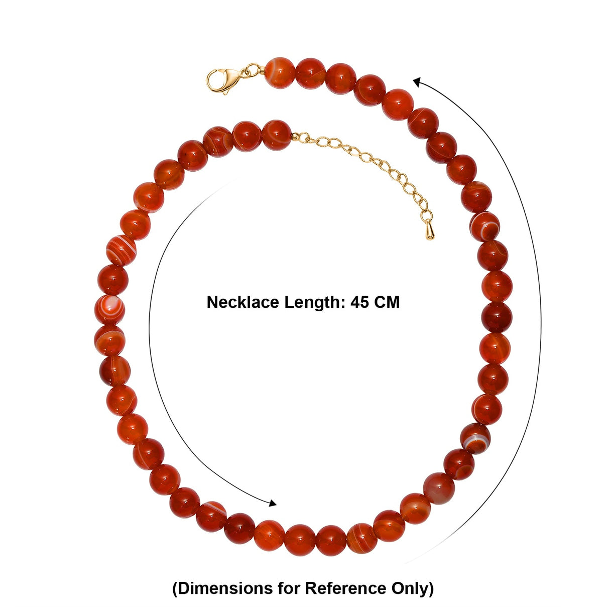 Banded Agate Beads Necklace (Size - 18-2 Ext) V32352829 6