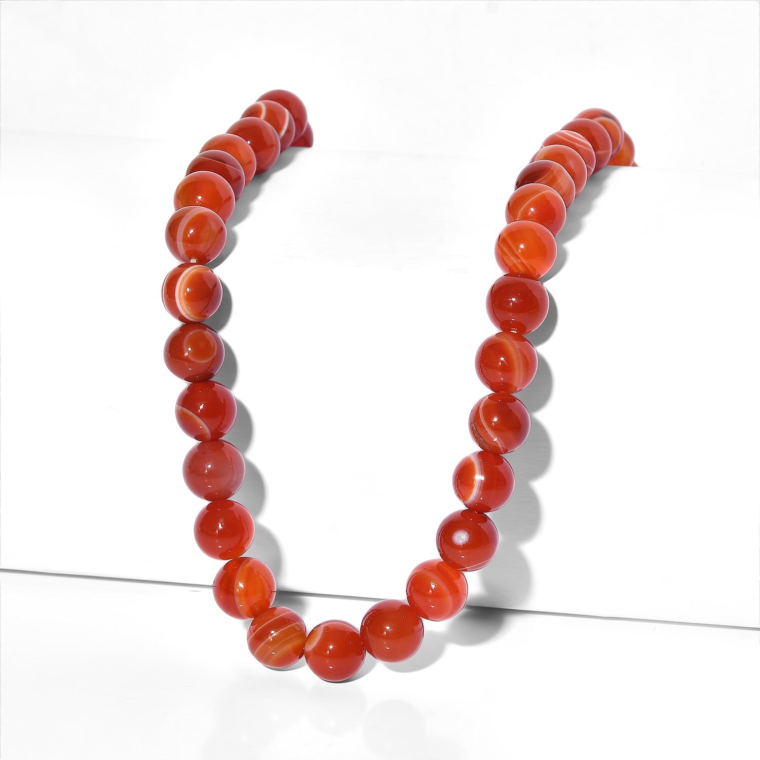 Banded Agate Beads Necklace (Size - 18-2 Ext) V32364702 0