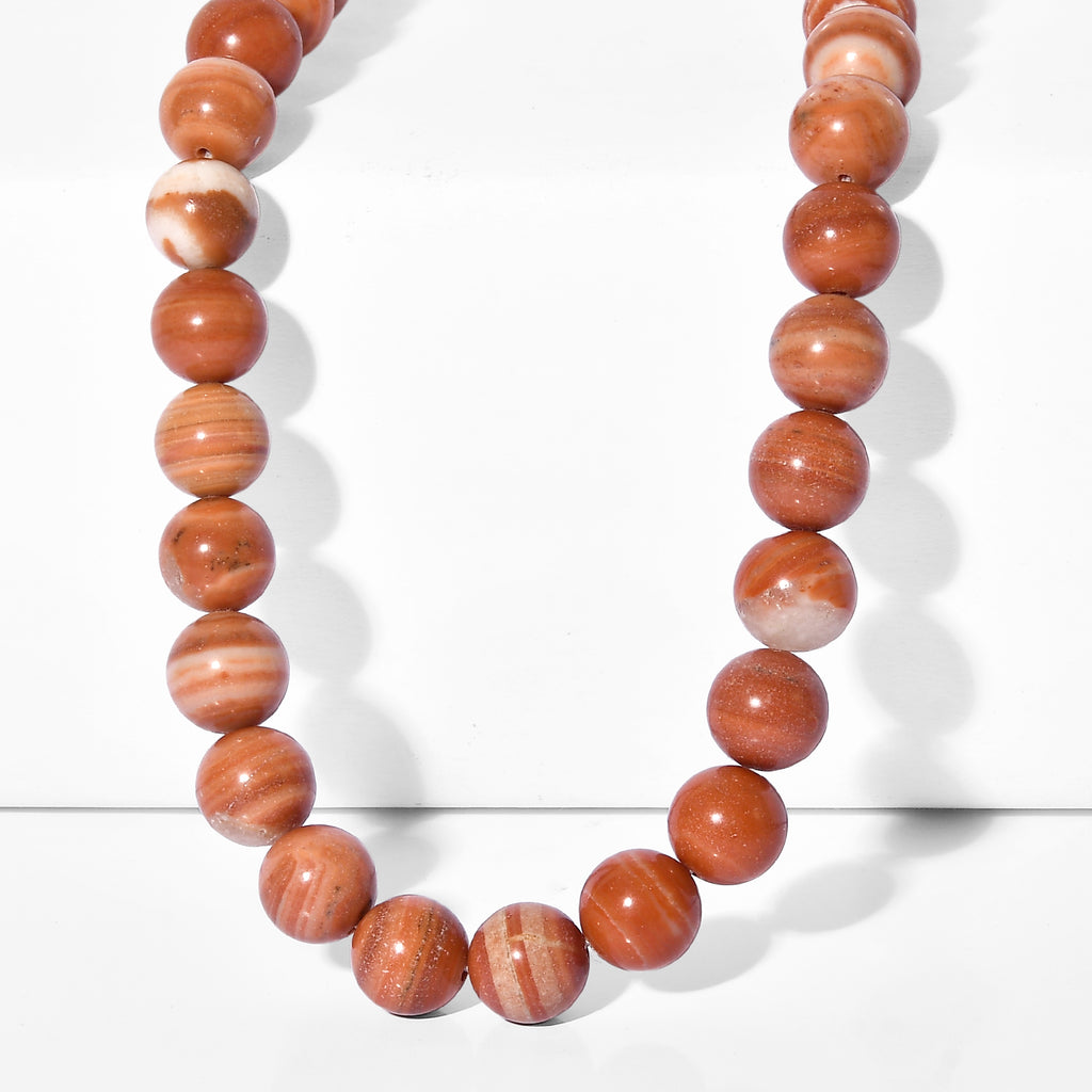 Red Malachite Necklace (Size - 18+2 Ext) in Yellow Gold Tone 315.00 Ct._8545024