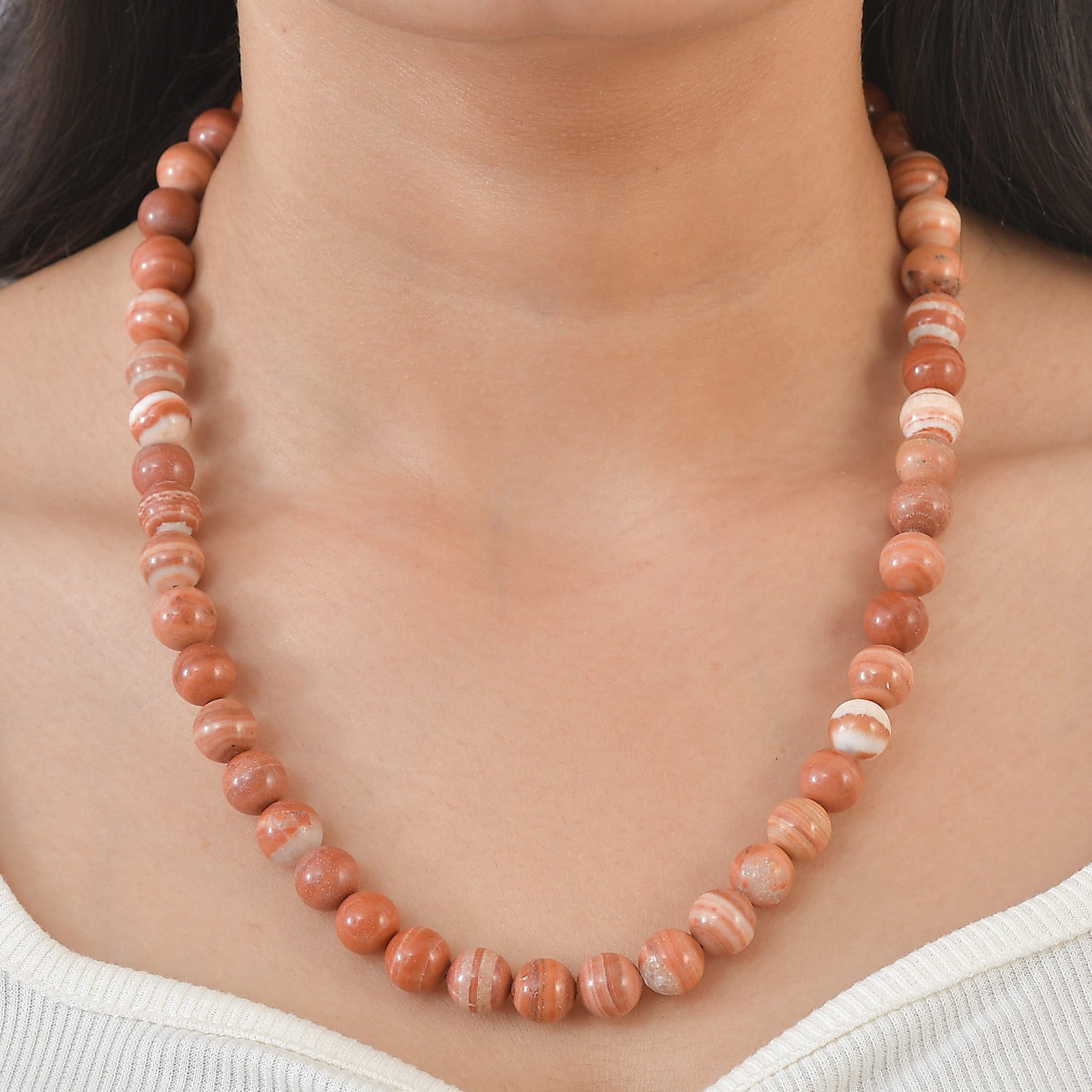 Red Malachite Necklace (Size - 18+2 Ext) in Yellow Gold Tone 315.00 Ct. V32520984 2