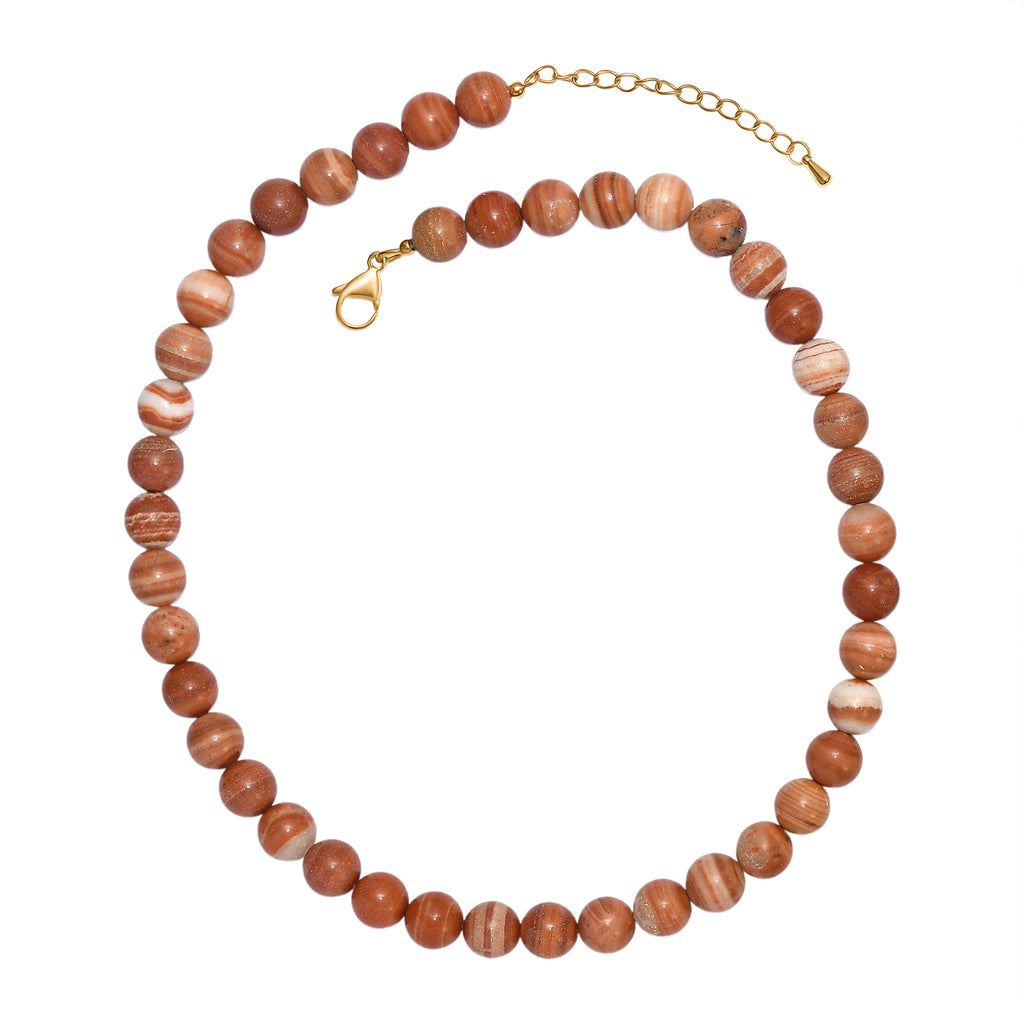 Red Malachite Necklace (Size - 18+2 Ext) in Yellow Gold Tone 315.00 Ct._8545024_4