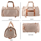 Travel Holdall Duffle Bag with Suit-Dress HolderFCarry Handles with Adjustable Shoulder Strap - Beige_8545201_4