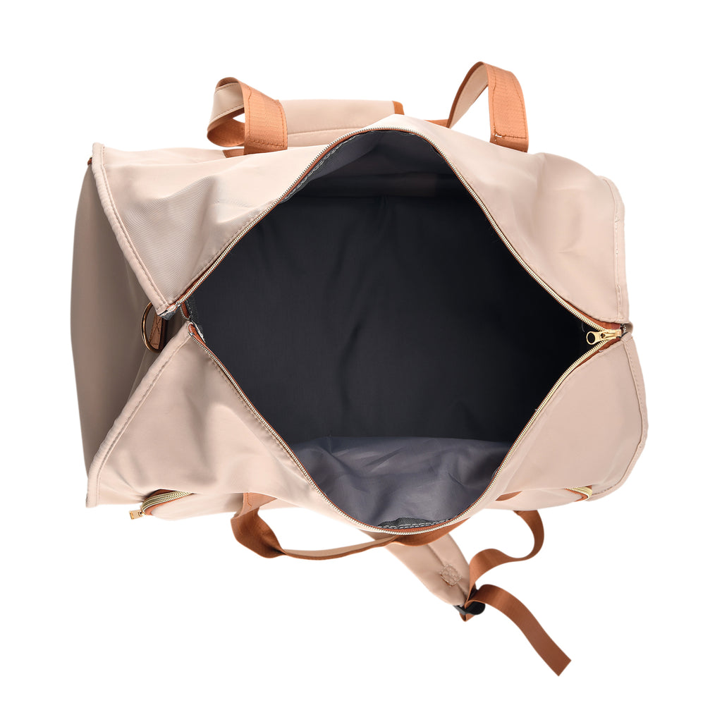 Travel Holdall Duffle Bag with Suit-Dress HolderFCarry Handles with Adjustable Shoulder Strap - Beige_8545201_6