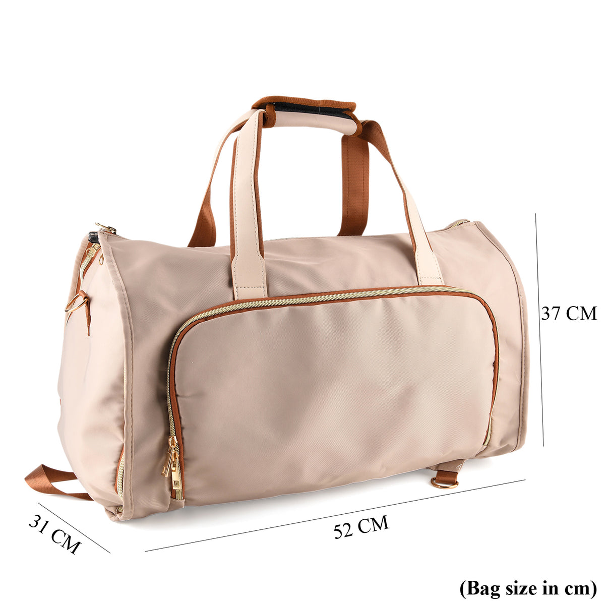 3 in 1 Weekend Bag with Suit/Dress Carrier &amp; Rucksack - Beige V32587530 7