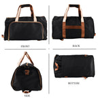 Travel Holdall Duffle Bag with Suit-Dress HolderFCarry Handles with Adjustable Shoulder Strap - Black_8545202_4