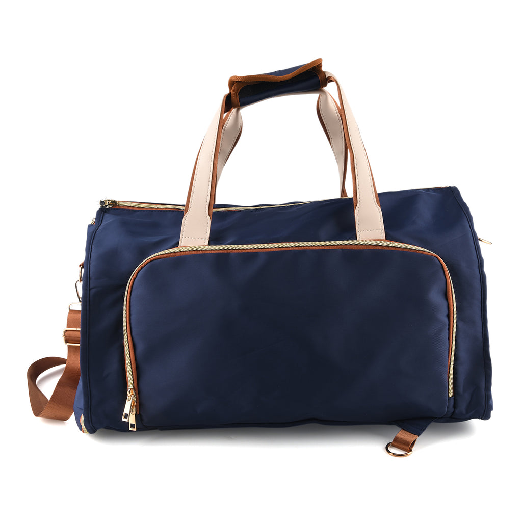 Travel Holdall Duffle Bag with Suit-Dress HolderFCarry Handles with Adjustable Shoulder Strap - Blue_8545203