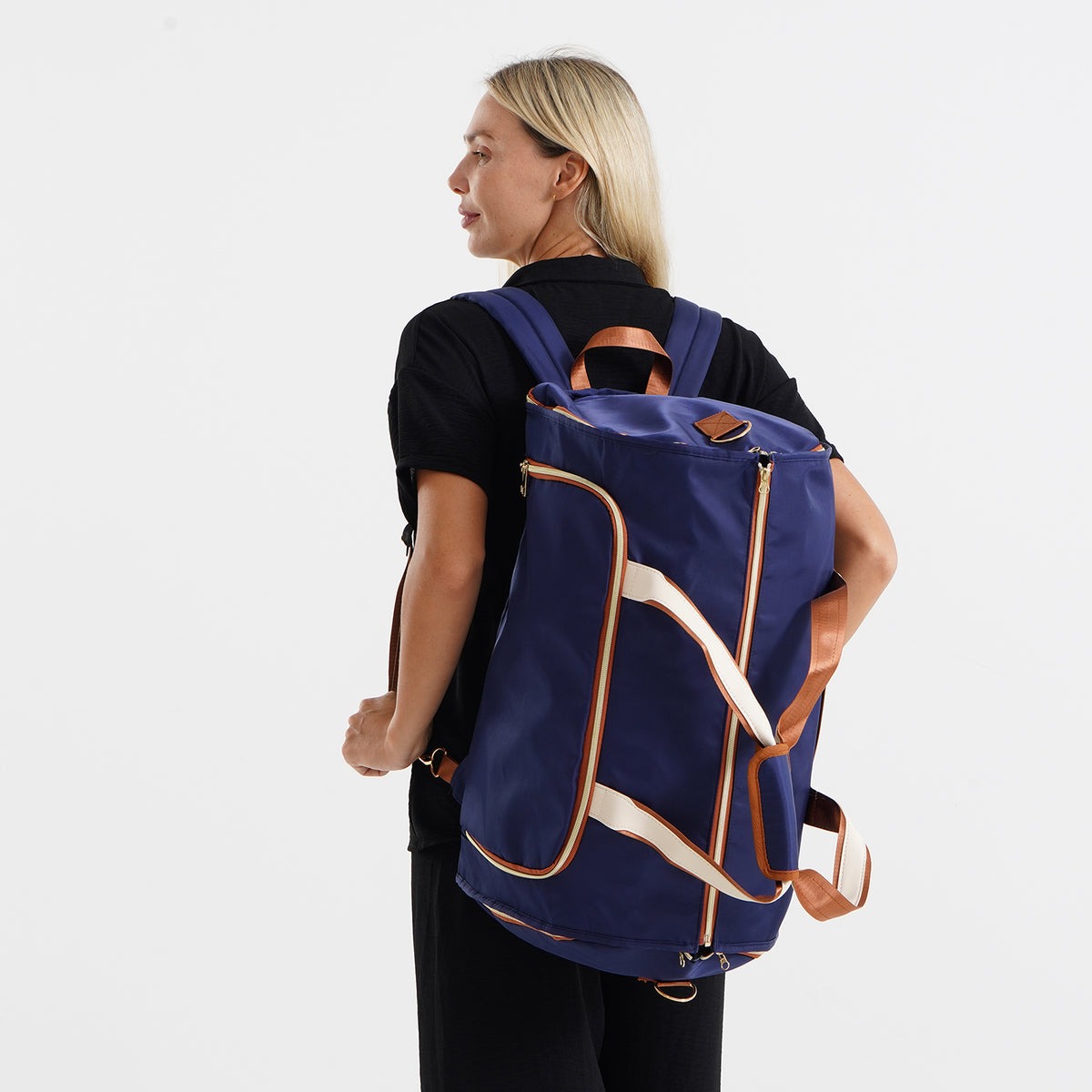 3 in 1 Weekend Bag with Suit/Dress Carrier &amp; Rucksack - Blue V32602557 2