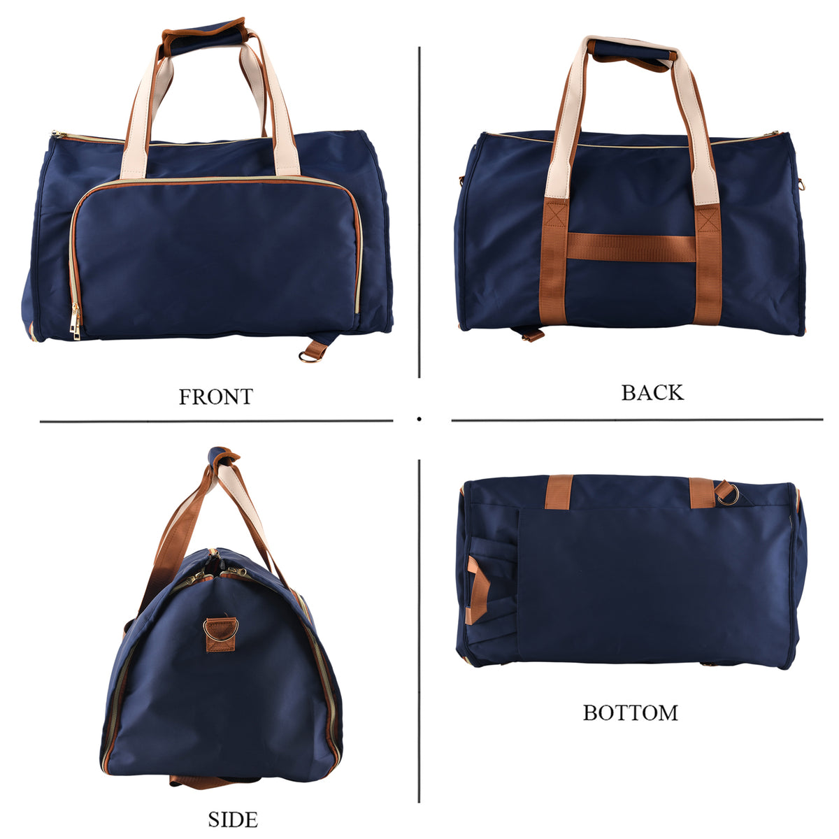 3 in 1 Weekend Bag with Suit/Dress Carrier &amp; Rucksack - Blue V32602557 3