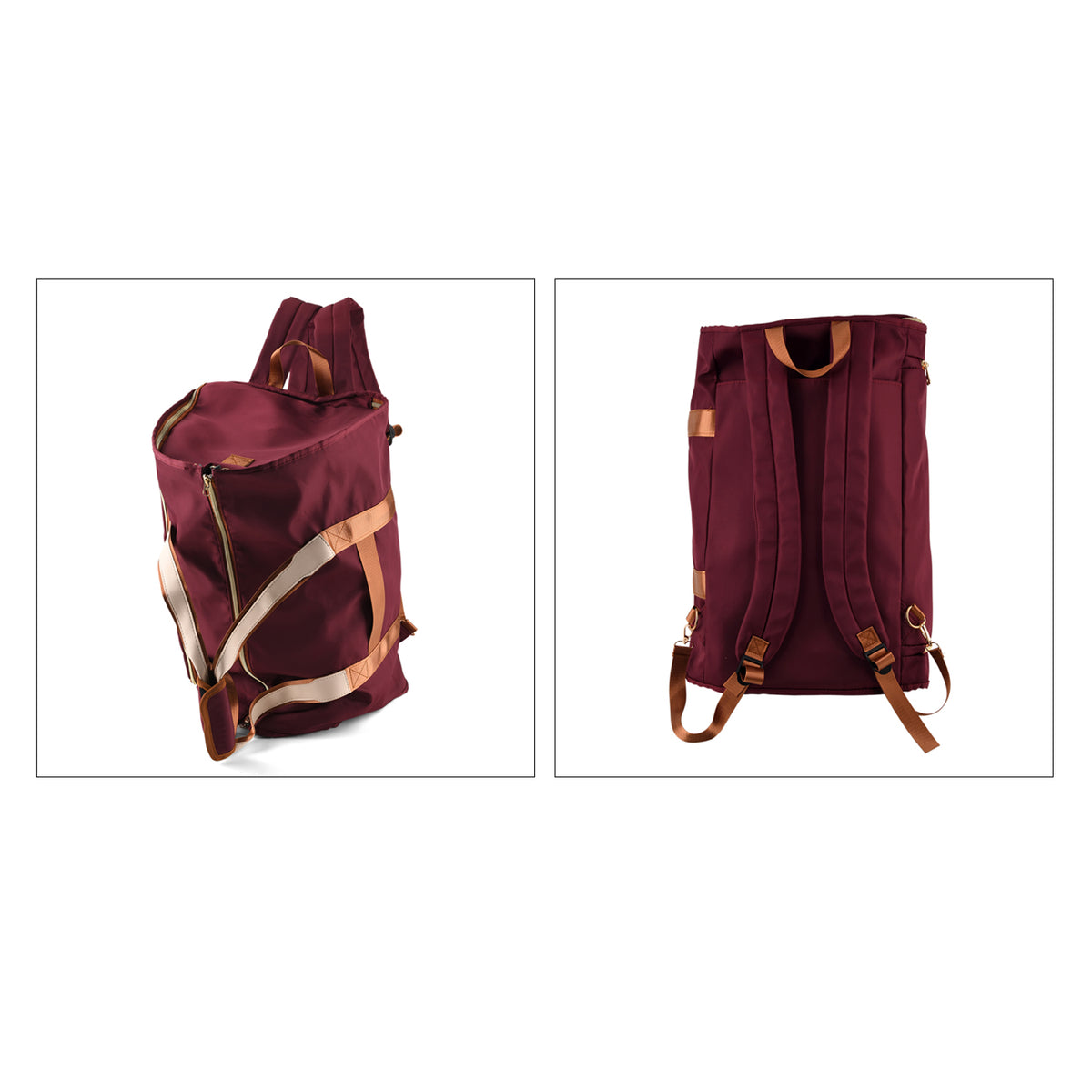 3 in 1 Weekend Bag with Suit/Dress Carrier &amp; Rucksack - Burgundy V32603006 4