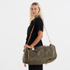 Travel Holdall Duffle Bag with Suit-Dress HolderFCarry Handles with Adjustable Shoulder Strap - Green_8545210_2