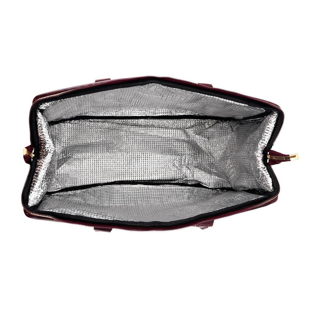 Designer Inspired Women's Floral Print Travel Handbag - Black & Multicolour_8545222_4