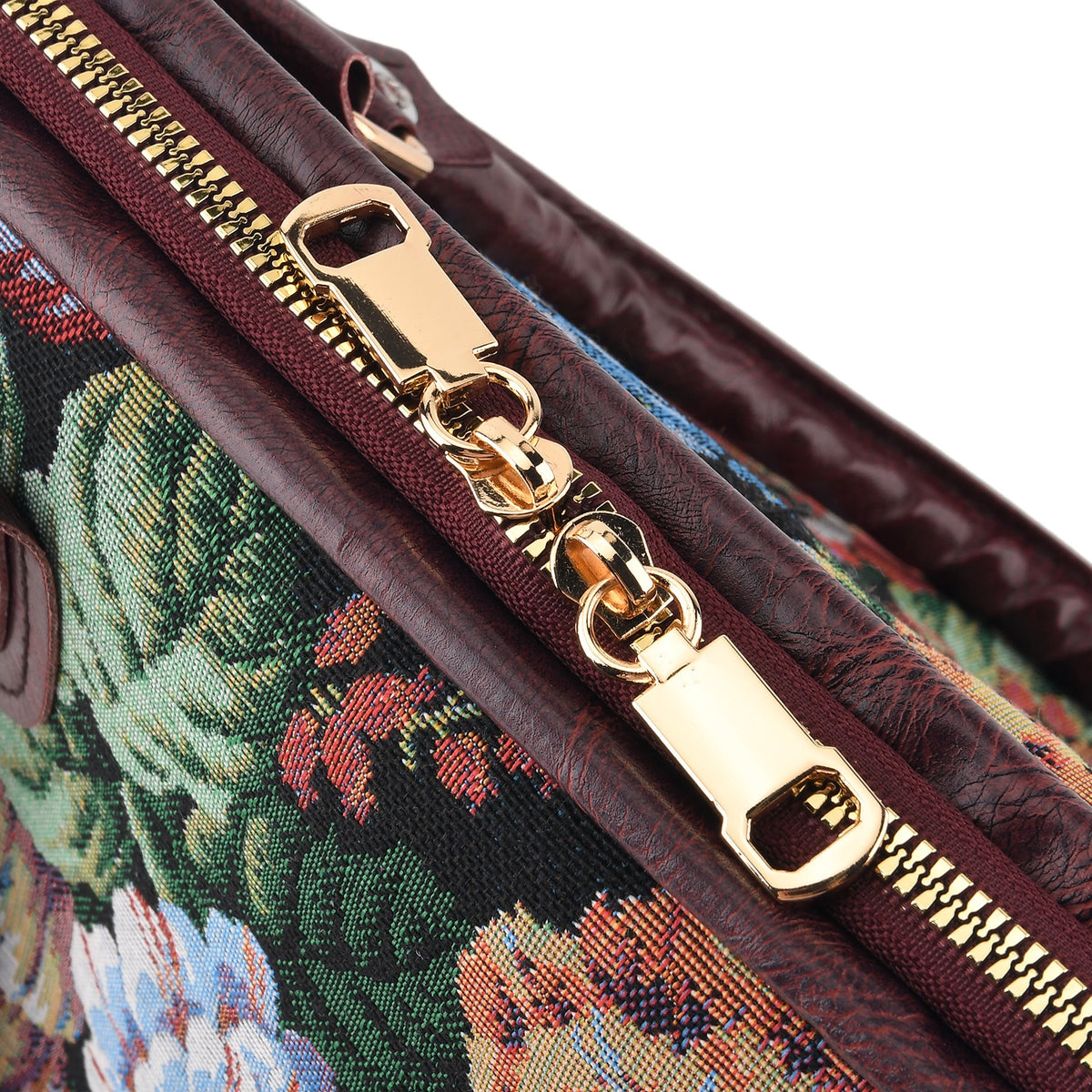 Designer Inspired Women's Floral Print Travel Handbag - Black &amp; Multicolour 8545222 6