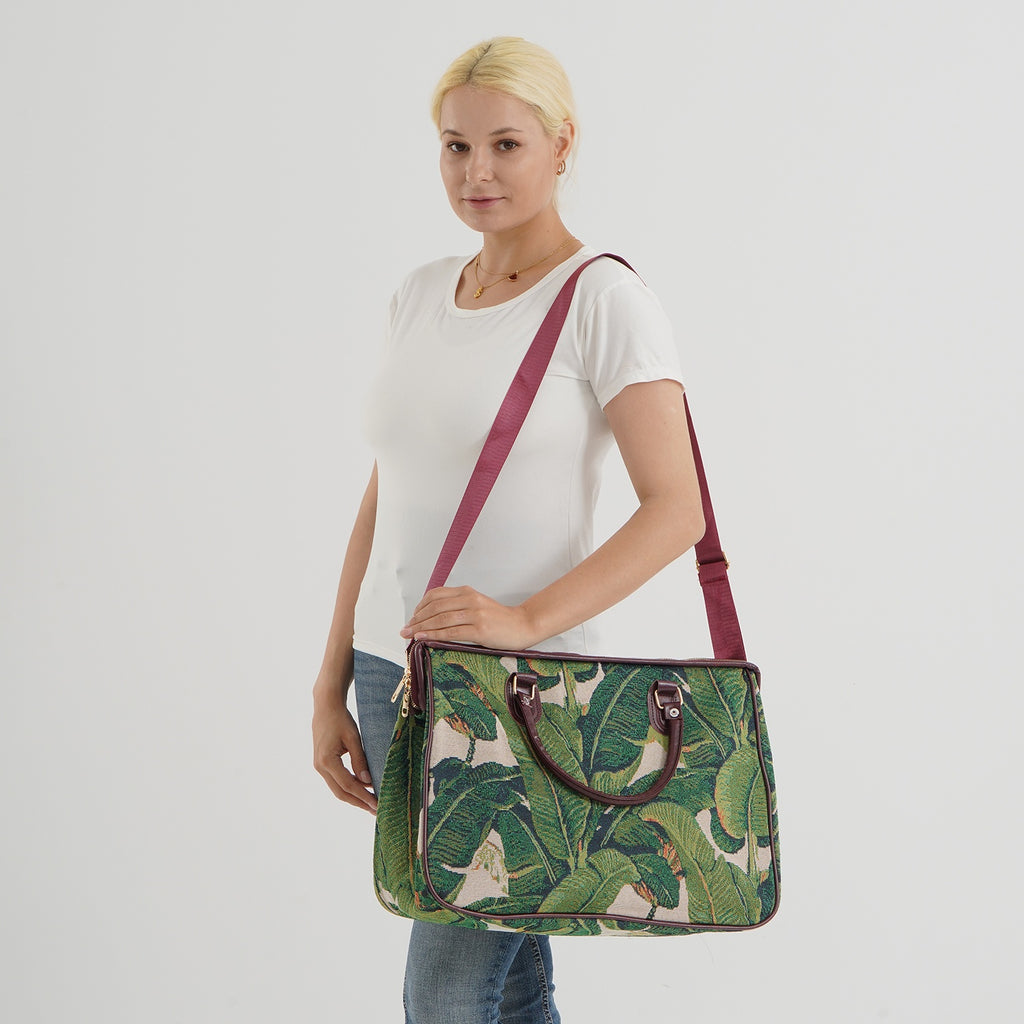 Designer Closeout - Tapestry Large Handbag With Detachable Shoulder Strap - Green_8545244_1