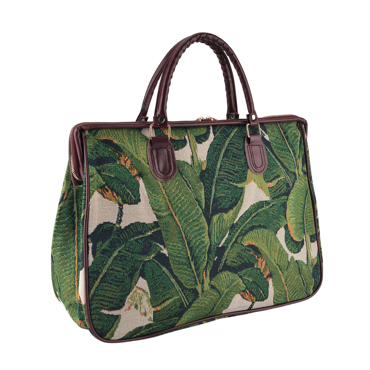 Designer Closeout - Tapestry Large Handbag With Detachable Shoulder Strap - Green 8545244 7