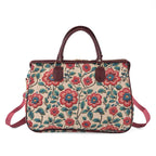 Designer Closeout - Tapestry Large Handbag With Detachable Shoulder Strap - Rose_8545260