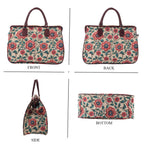 Designer Closeout - Tapestry Large Handbag With Detachable Shoulder Strap - Rose_8545260_3