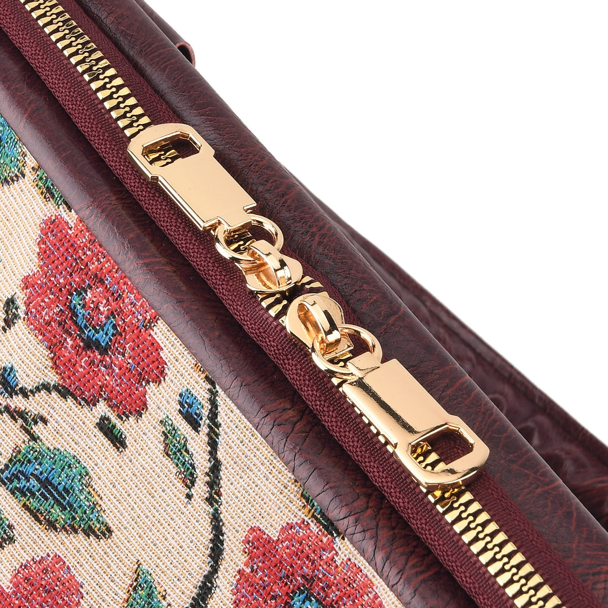Designer Closeout - Tapestry Large Handbag With Detachable Shoulder Strap - Rose V32665977 6