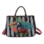 Designer Closeout - Tapestry Large Handbag With Detachable Shoulder Strap - Bird_8545262