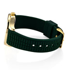 STRADA Classic PC21S Japan Movement Water Resistant Green Hydraulic Literal Dial & PNP Gold Plating Unisex Watch with Green Silicone Strap