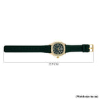 STRADA Classic PC21S Japan Movement Water Resistant Green Hydraulic Literal Dial & PNP Gold Plating Unisex Watch with Green Silicone Strap