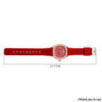 STRADA Classic PC21S Japan Movement Water Resistant Red Hydraulic Literal Dial & PNP Rose Gold Plating Unisex Watch with Red Silicone Strap_8545397_7