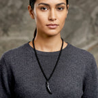 Shungite Tusk Carved Necklace (Size - 28) 130.00 Ct._8546434_1